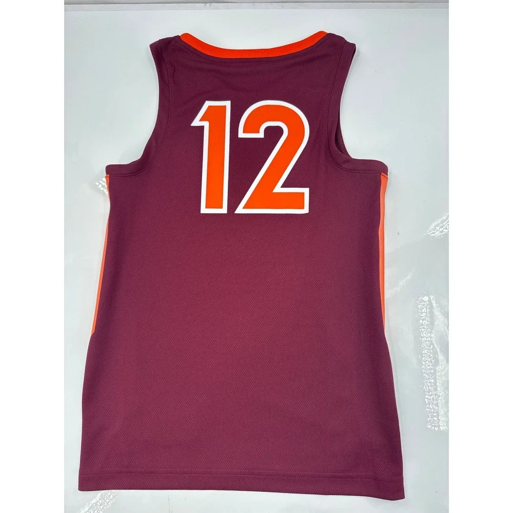 Nike Virginia Tech Hokies Basketball Jersey Youth Medium Maroon Orange 12